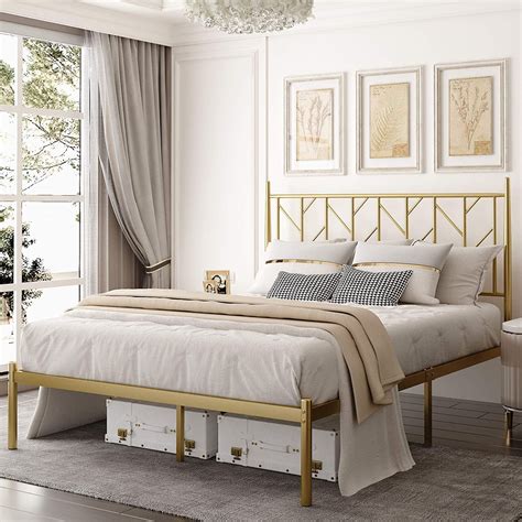 cheap metal beds gold box spring|metal bed frames target.